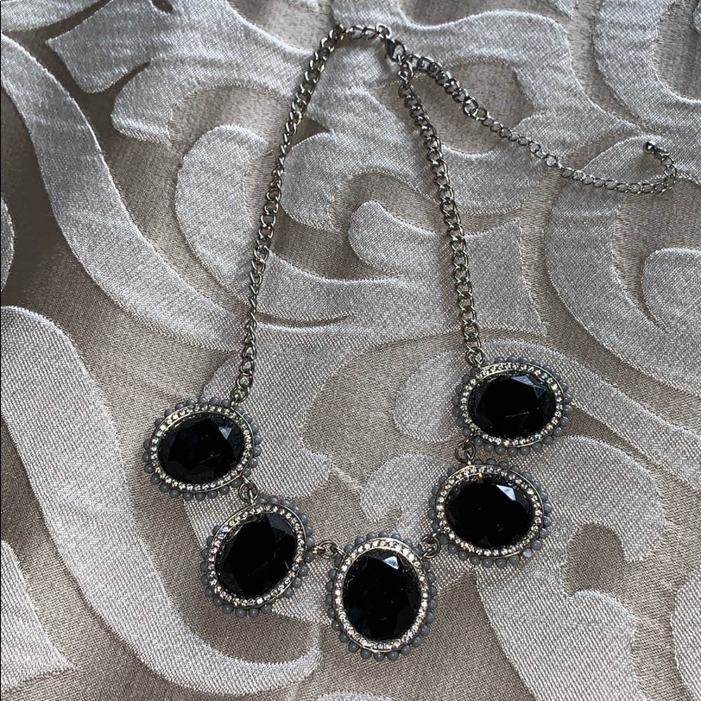 Silver and Black Statement Necklace!